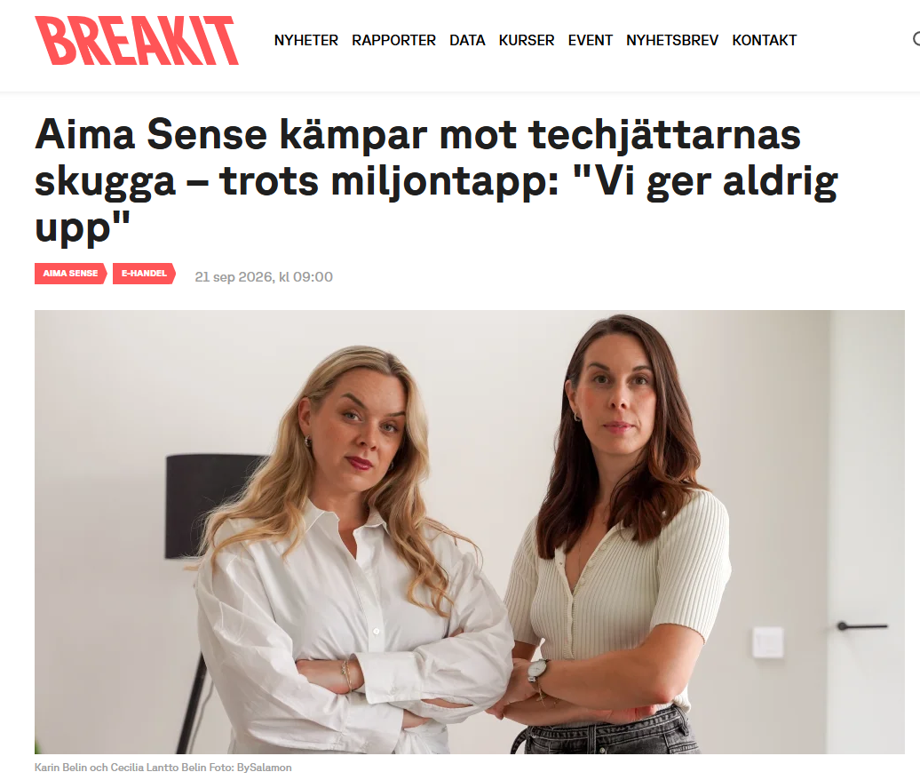Aima Sense kämpar mot techjättarnas skugga – trots miljontapp: "Vi ger aldrig upp"