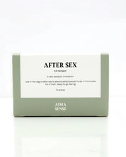 Produktbild på Aima Sense After Sex tampongförpackning mot vit bakgrund